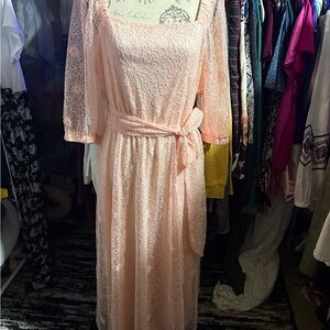 Elegant Lace Dress with Belt